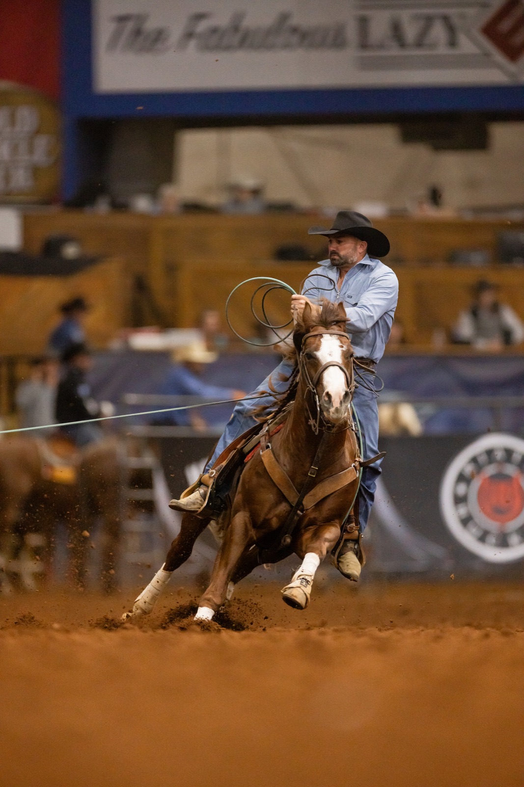 Colby Lovell heading on Pepinstep at the Riata Championships